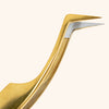 Close Up of Gold Fiber Wide Tip Mega Volume Tweezer