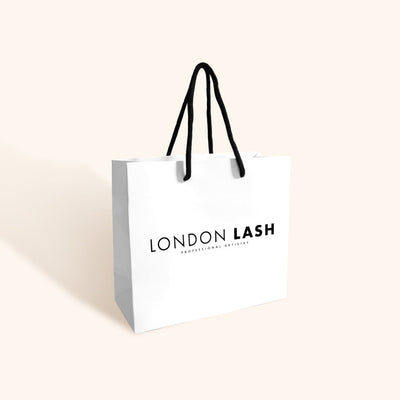 Small White Reusable Paper Bag from London Lash EU