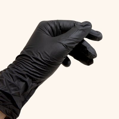 Black Nitrile Gloves Worn by Lash Technician