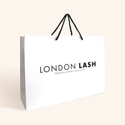 Large White Reusable Paper Bag from London Lash