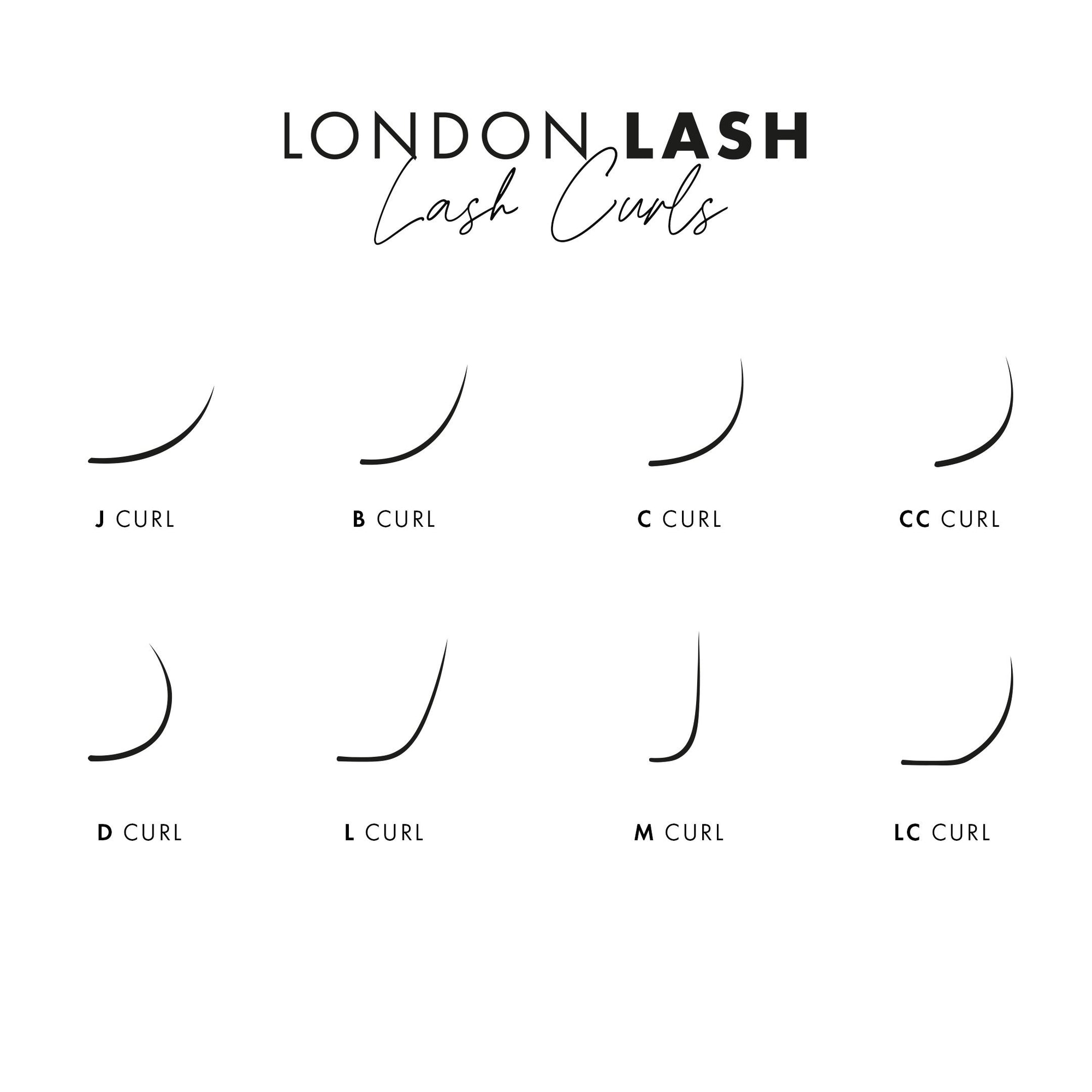 Lash Curl Infographic of Classic Chelsea Lashes in 0.20